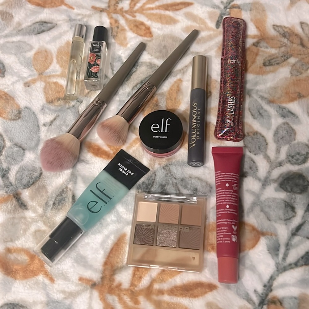 Makeup Bundle! Elf Tarte Nest L’Oréal LA Colors Primer Blush Mascara Brushes
